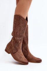 Brown Lace-up Half-calf Boots Kleorelia 29919-21 цена и информация | Женские сапоги | pigu.lt