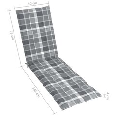 Terasos kėdės pagalvėlė, (75+105)x50x4 cm, pilka kaina ir informacija | Pagalvės, užvalkalai, apsaugos | pigu.lt