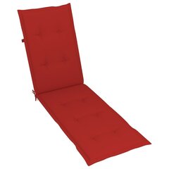 Terasos kėdės pagalvėlė, (75+105)x50x4 cm, raudonos spalvos цена и информация | Подушки, наволочки, чехлы | pigu.lt