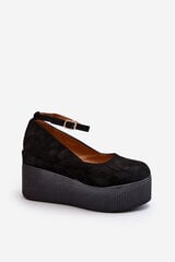 Women's Black Wedge Espadrilles Malla 29975-21 цена и информация | Женские туфли | pigu.lt