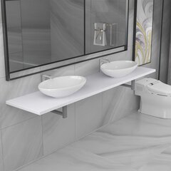 Vonios kambario baldų komplektas, 3 dalių, baltos spalvos kaina ir informacija | Praustuvai | pigu.lt