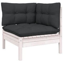 Kampinė sodo sofa su pagalvėlėmis, balta kaina ir informacija | Lauko kėdės, foteliai, pufai | pigu.lt