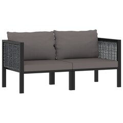 Dvivietė sofa su pagalvėlėmis, pilka цена и информация | Садовые скамейки | pigu.lt