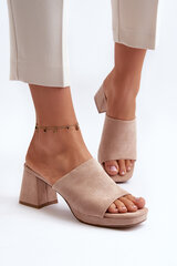 Moteriški smėlio spalvos aukštakulniai sandalai Bralya 30030-21 kaina ir informacija | Šlepetės moterims | pigu.lt