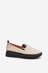 Moterų odiniai espadrilės ant platformos Beige Tigera 30109-21 kaina ir informacija | Bateliai moterims | pigu.lt