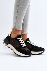 Women's Leather Sneakers Big Star NN274963 Black 30153-21 цена и информация | Спортивная обувь, кроссовки для женщин | pigu.lt