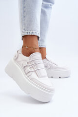 Zazoo 1833 Women's Leather Sneakers on Chunky Sole White 30159-21 цена и информация | Спортивная обувь, кроссовки для женщин | pigu.lt