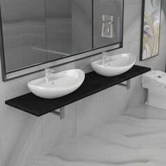 Комплект мебели для ванной, 3 части, черный цена и информация | Раковины | pigu.lt