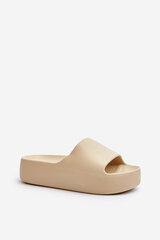 Women's Thick Sole Beige Slides Oreithano 30199-21 цена и информация | Женские тапочки | pigu.lt