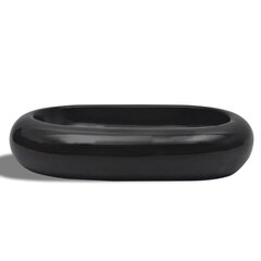 Раковина для ванной керамическая, черная, овальная цена и информация | Раковины | pigu.lt
