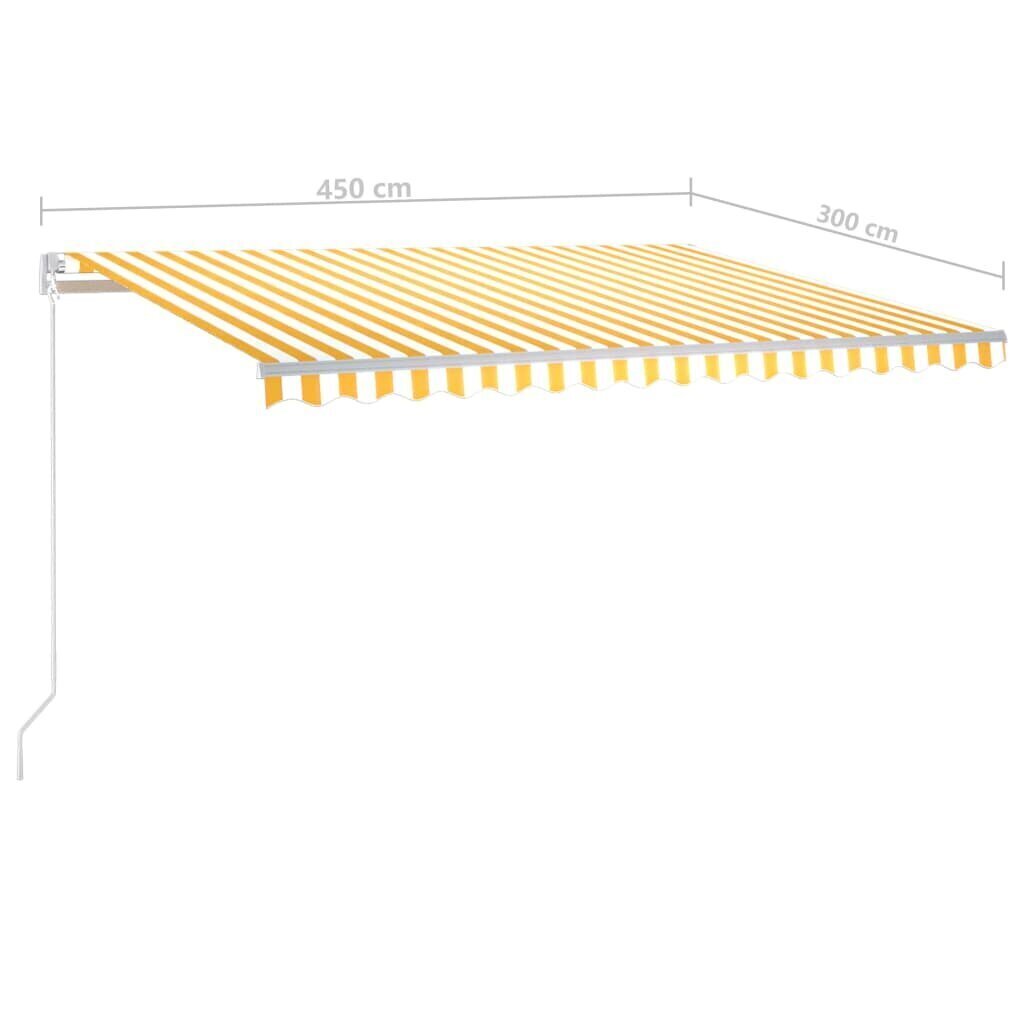 Rankiniu būdu ištraukiama markizė, 450x300 cm, geltona kaina ir informacija | Skėčiai, markizės, stovai | pigu.lt