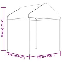 Pavėsinė , 4,46x2,28x2,69 m, balta kaina ir informacija | Pavėsinės | pigu.lt