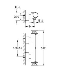 Grohe Grohtherm 2000 New termostatinis dušo maišytuvas 34469001 kaina ir informacija | Vandens maišytuvai | pigu.lt