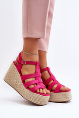 Wedge Sandals with Braided Strap Fuchsia Gnosis 30331-21 цена и информация | Женские босоножки | pigu.lt