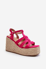 Wedge Sandals with Braided Strap Fuchsia Gnosis 30331-21 цена и информация | Женские босоножки | pigu.lt