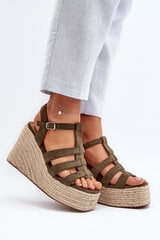 Wedge Sandals with Braided Green Gnosis 30333-21 цена и информация | Женские босоножки | pigu.lt