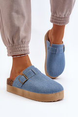 Women's Denim Platform Clogs Blue Jorffia 30362-21 цена и информация | Женские тапочки | pigu.lt