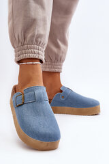 Women's Denim Platform Clogs Blue Jorffia 30362-21 цена и информация | Женские тапочки | pigu.lt