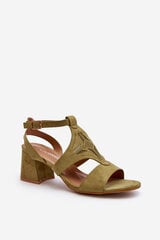 Low Heel Green Sandals Eleriva 30384-21 цена и информация | Женские босоножки | pigu.lt