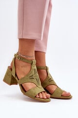 Low Heel Green Sandals Eleriva 30384-21 цена и информация | Женские босоножки | pigu.lt