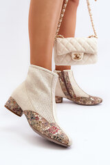 Ankle Boots with Braided Detail on Heel Maciejka 04937-22 Beige 30399-21 цена и информация | Женские сапоги | pigu.lt