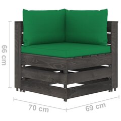 Modulinė kampinė sofa su pagalvėmis, juoda цена и информация | Садовые стулья, кресла, пуфы | pigu.lt