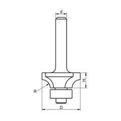 GLOBUS SUAPVALINIMO FREZOS SU GUOLIU Z2 R15.9 D44.5 S12 MM kaina ir informacija | Frezos | pigu.lt