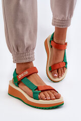 Women's Platform and Wedge Sandals Big Star NN274A053 Green-Orange 30629-21 цена и информация | Женские босоножки | pigu.lt