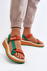 Women's Platform and Wedge Sandals Big Star NN274A053 Green-Orange 30629-21 цена и информация | Женские босоножки | pigu.lt