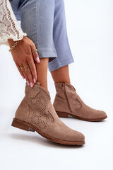 Women's Cutout Ankle Boots in Beige S.Barski HY66-151 30638-21 цена и информация | Женские сапоги | pigu.lt