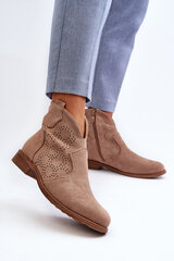 Women's Cutout Ankle Boots in Beige S.Barski HY66-151 30638-21 цена и информация | Женские сапоги | pigu.lt