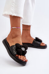 Women's Slides with Ornament on Low Platform Black Cedrella 30714-21 цена и информация | Женские тапочки | pigu.lt