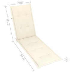 Terasos kėdės pagalvėlė, 180x50x4 cm, smėlio spalvos kaina ir informacija | Pagalvės, užvalkalai, apsaugos | pigu.lt