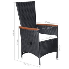 Lauko kėdės , juodos kaina ir informacija | Lauko kėdės, foteliai, pufai | pigu.lt