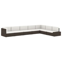 Modulinė kampinė sofa, juodos spalvos, poliratanas цена и информация | Садовые стулья, кресла, пуфы | pigu.lt