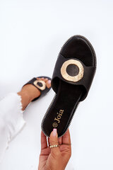 Women's Slippers With Decoration Black Cilima 30961-21 цена и информация | Женские тапочки | pigu.lt