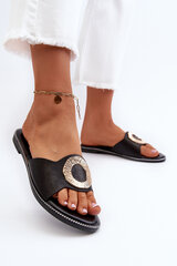 Women's Slippers With Decoration Black Cilima 30961-21 цена и информация | Женские тапочки | pigu.lt