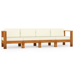 Keturvietė sodo sofa su kreminėmis pagalvėmis цена и информация | Садовые стулья, кресла, пуфы | pigu.lt