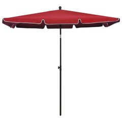 Sodo skėtis nuo saulės su stulpu, 210x140 cm, raudonas kaina ir informacija | Skėčiai, markizės, stovai | pigu.lt