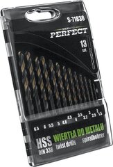 Metalo grąžtų rinkinys Stalco Perfect 1,5-6,5mm 13vnt. kaina ir informacija | Mechaniniai įrankiai | pigu.lt