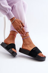 Women's Suede Platform Sandals Big Star NN274A670 Black 31033-21 цена и информация | Женские тапочки | pigu.lt