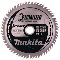 Pjovimo diskas Makita Efficut T60 165x20mm 10° kaina ir informacija | Mechaniniai įrankiai | pigu.lt