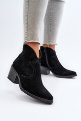 Suede Cowboy Boots with Zip D&A SN622-29 Black 31052-21 цена и информация | Женские сапоги | pigu.lt