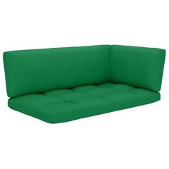 Kampinė sodo sofa iš palečių, žalia цена и информация | Садовые стулья, кресла, пуфы | pigu.lt