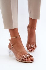 Elegant Sandals with Decorations Pink Gold D&A MR38-444 31098-21 цена и информация | Женские босоножки | pigu.lt