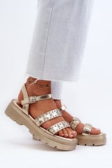 Moteriški puošnūs sandalai Eco Leather Gold Arcida 31155-21 kaina ir informacija | Basutės moterims | pigu.lt