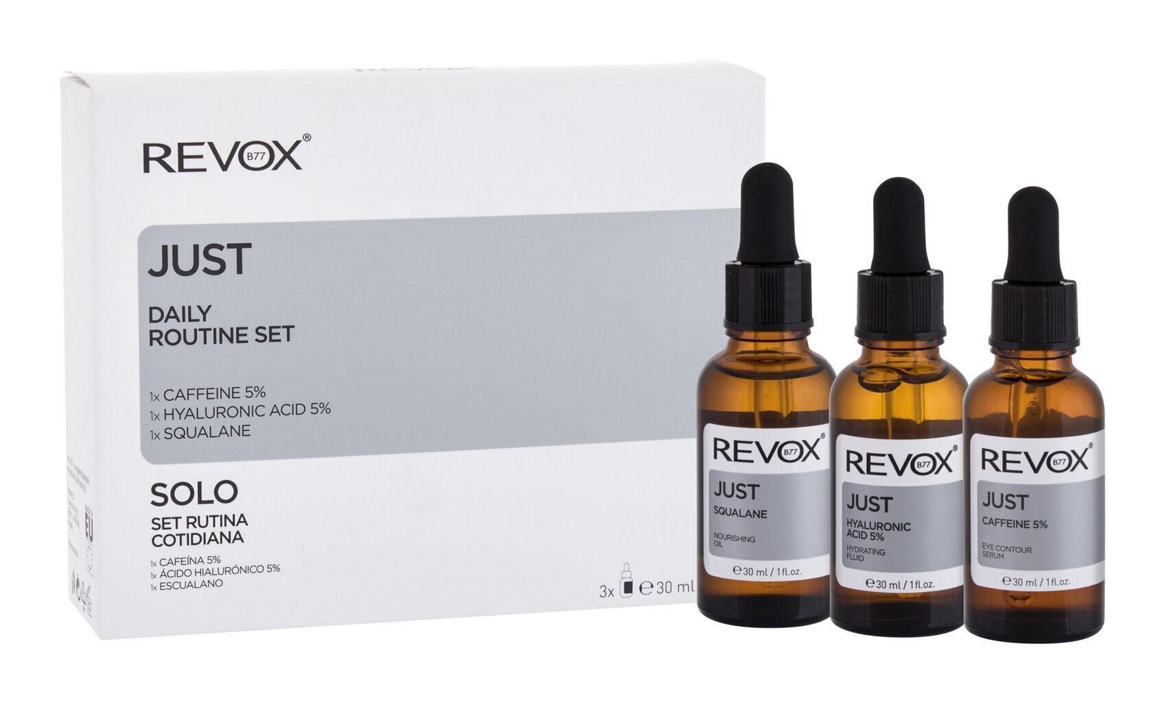 Rinkinys Revox Just Daily Routine: veido aliejus, 30 ml + veido serumas, 30 ml + paakių serumas, 30 ml цена и информация | Veido aliejai, serumai | pigu.lt