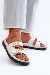 Women's Eco Leather Sandals with Buckles White Valmira 31192-21 цена и информация | Женские тапочки | pigu.lt