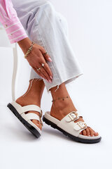 Women's Eco Leather Sandals with Buckles White Valmira 31192-21 цена и информация | Женские тапочки | pigu.lt