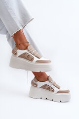 Zazoo 1833 Women's Leather Sneakers on Chunky Sole White 31217-21 цена и информация | Спортивная обувь, кроссовки для женщин | pigu.lt